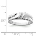 thumbnail image 2 of Solid 925 Sterling Silver Diamond Men's Wedding Ring Band Size 11 (.07 cttw.), 2 of 3