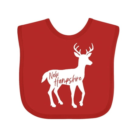 

Inktastic New Hampshire White Deer Silhouette Boys or Girls Baby Bib
