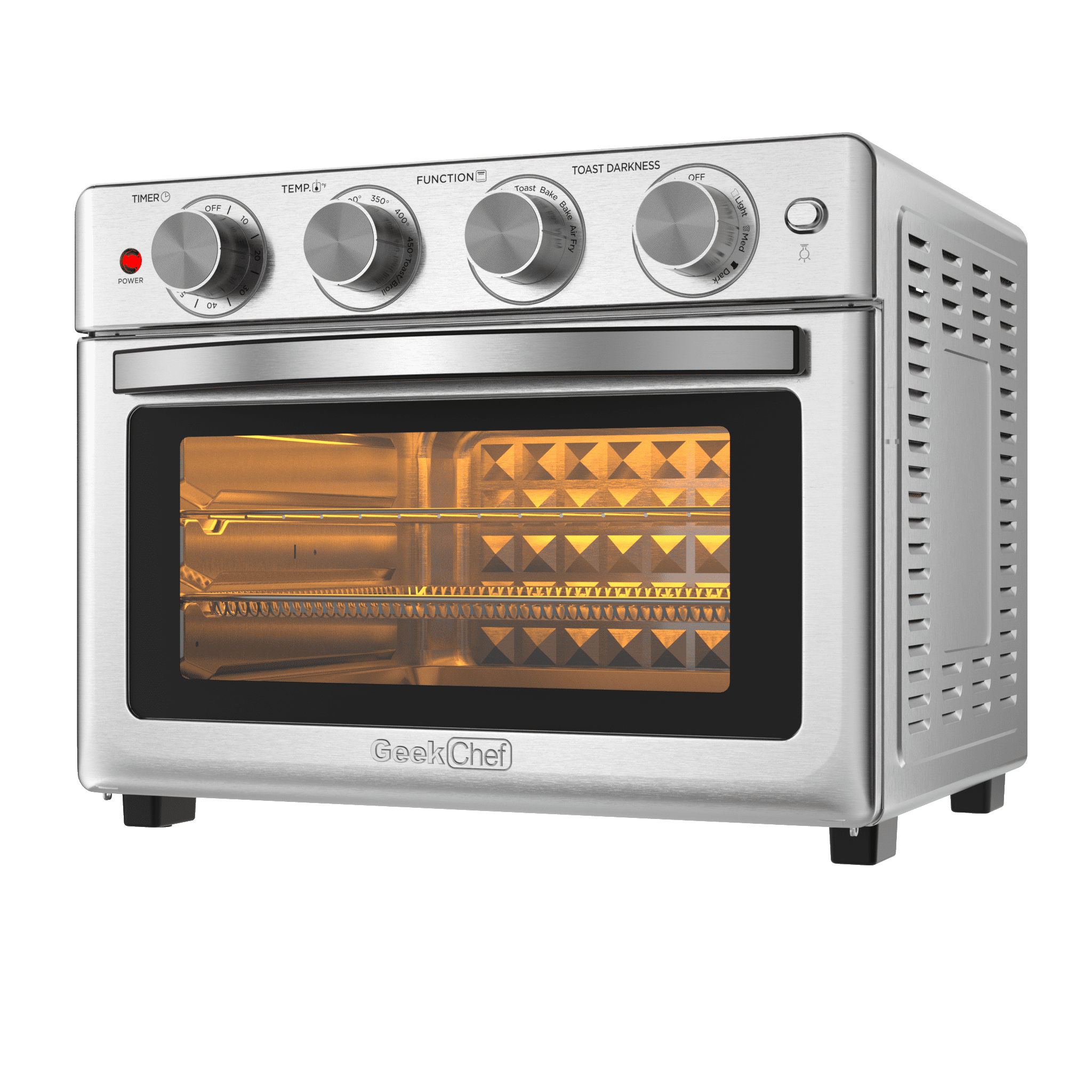 6 Slice 26QT/26L Air Fryer Fry Oil-Free, Extra Large Toaster Oven Combo, Air Fryer Oven, Roast, Bake, Broil,Convection Countertop Oven, Accessories Included, Stainless Steel