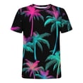 thumbnail image 5 of snilers Big and Tall T Shirts for Men Stretchy Crew Neck Casual Tops Summer Beach Hawaii Palm Graphic Print Athletic Muscle Tees Pullover, 5 of 5