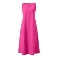 thumbnail image 4 of Homenesgenics Spring Dresses for Women 2026 Plus Size Trendy Women's Casual Dress Gradual Sleeveless Neck V-Neck Long Dress Pink M, 4 of 5