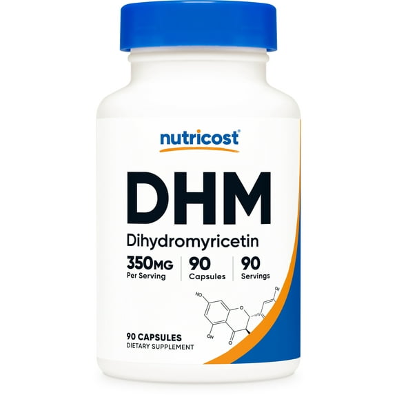 Nutricost Dihydromyricetin (DHM) Capsules (350mg, 90 Capsules) - Vegan, Non-GMO, 90 Servings