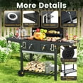thumbnail image 2 of Vicllax Charcoal Grill with Side Tables Barbecue BBQ Smoker for Patio Cooking Camping Picnic, 2 of 9