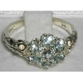 thumbnail image 4 of LBG 10k White Gold Real Genuine Aquamarine Womens Band Ring - Size 12, 4 of 4