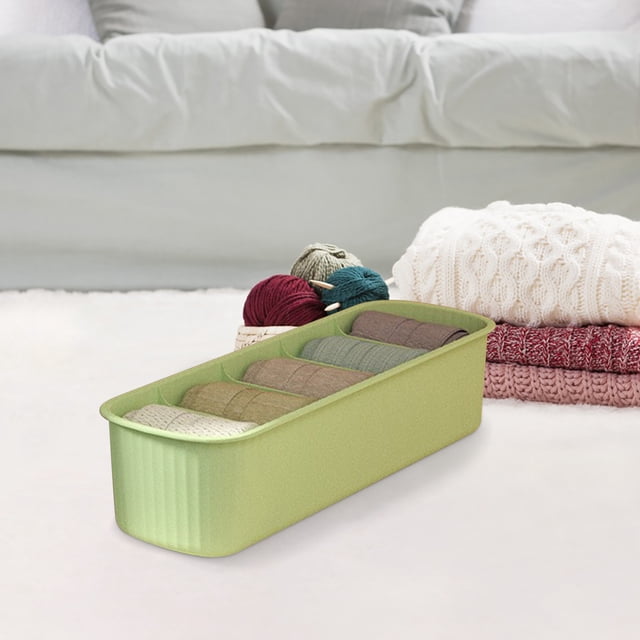 Organizador de lencería de colores, organizador de calcetines, caja de armario para corbatas, organizador de cajones para lencería, 5 compartimentos para calcetines, ropa interior y corbatas (rosa, ve