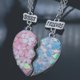 thumbnail image 2 of Collares de moda de 2 piezas para mujer, cadena con colgante de costura rota, corazón de lentejuelas de lujo, mejores amigos, regalos de joyería de la Amistad BFF, 2 of 4