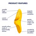 thumbnail image 2 of Satisfyer Teaser Finger Vibrator - 12 Vibration Programs for Stimulation of The Clitoris, Penis and Erogenous Areas - Waterproof, Rechargeable (Dark Yellow), 2 of 5