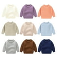 thumbnail image 6 of GYRATEDREAM Toddler Boys Girls Crewneck Sweaters Kids Fall Long Sleeve Cute knit Pullover Shirts Tops for 1-9Y Blue, 6 of 8