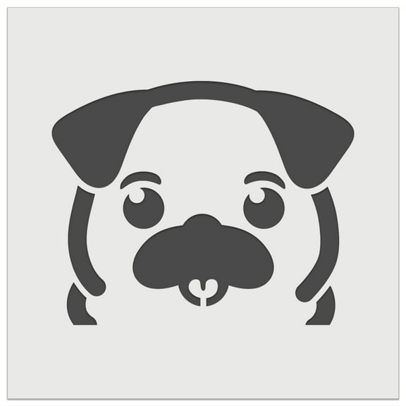 Peeking Pug Dog DIY Cookie Wall Craft Stencil - 5.5 Inch