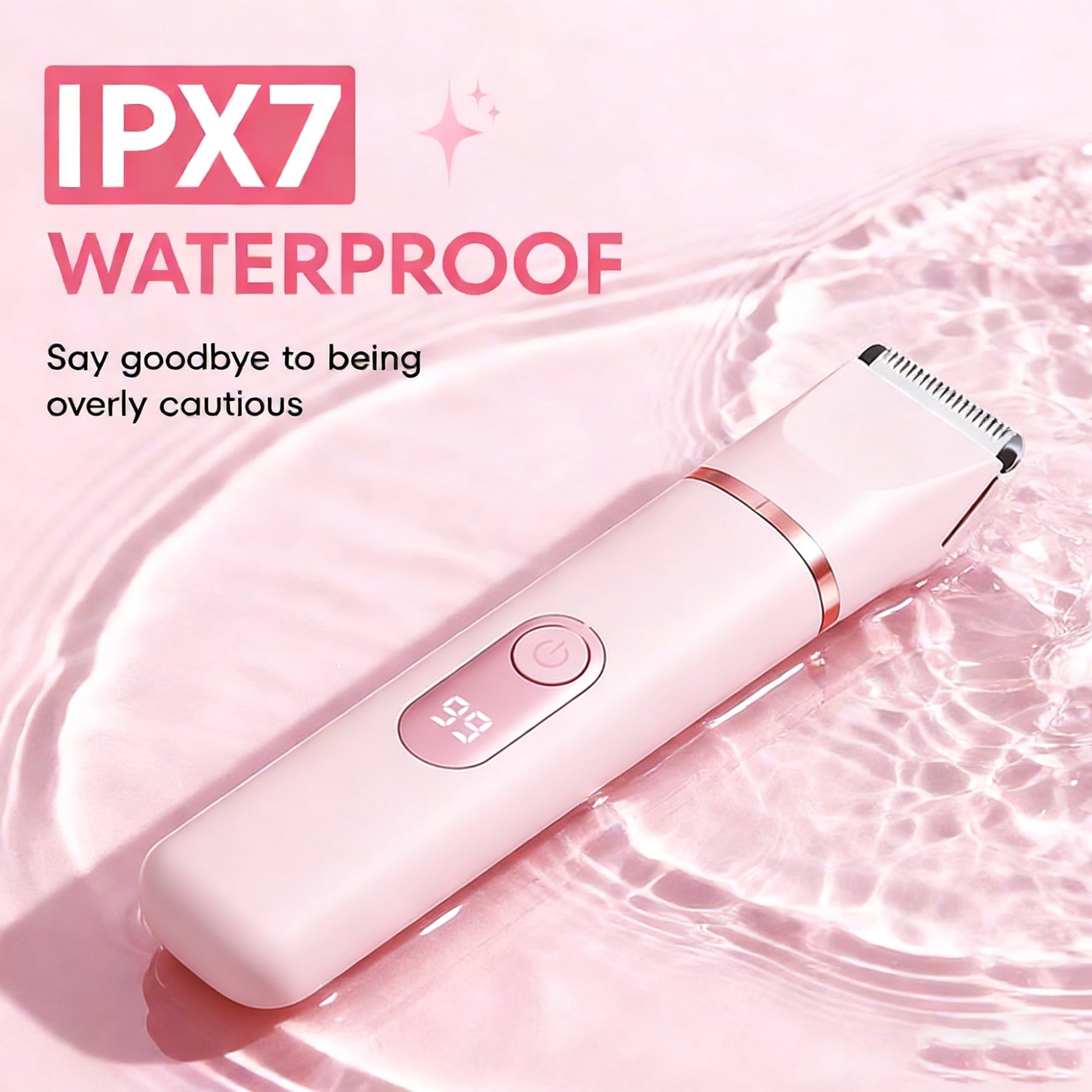 JUUTREN Electric Razor Shaver Bikini Trimmer for Women, 5-in-1 Painless Hair Remover & Epilator with LED Display, Rechargeable Cordless Bikini Hair Trimmer for Face, Legs, Underarm, nose & Body(Pink)