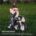 thumbnail image 5 of Figura de gnomo de motociclista con chaqueta de cuero: estatuas de exterior impermeables, detalles pintados a mano para la decoración de la terraza, 5 of 5