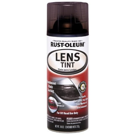 Rust-Oleum 253256 Specialty Lens Tint Spray Paint, 10 Oz Aerosol, 8-10 Sq-Ft/Can, 10-Ounce, Translucent Black