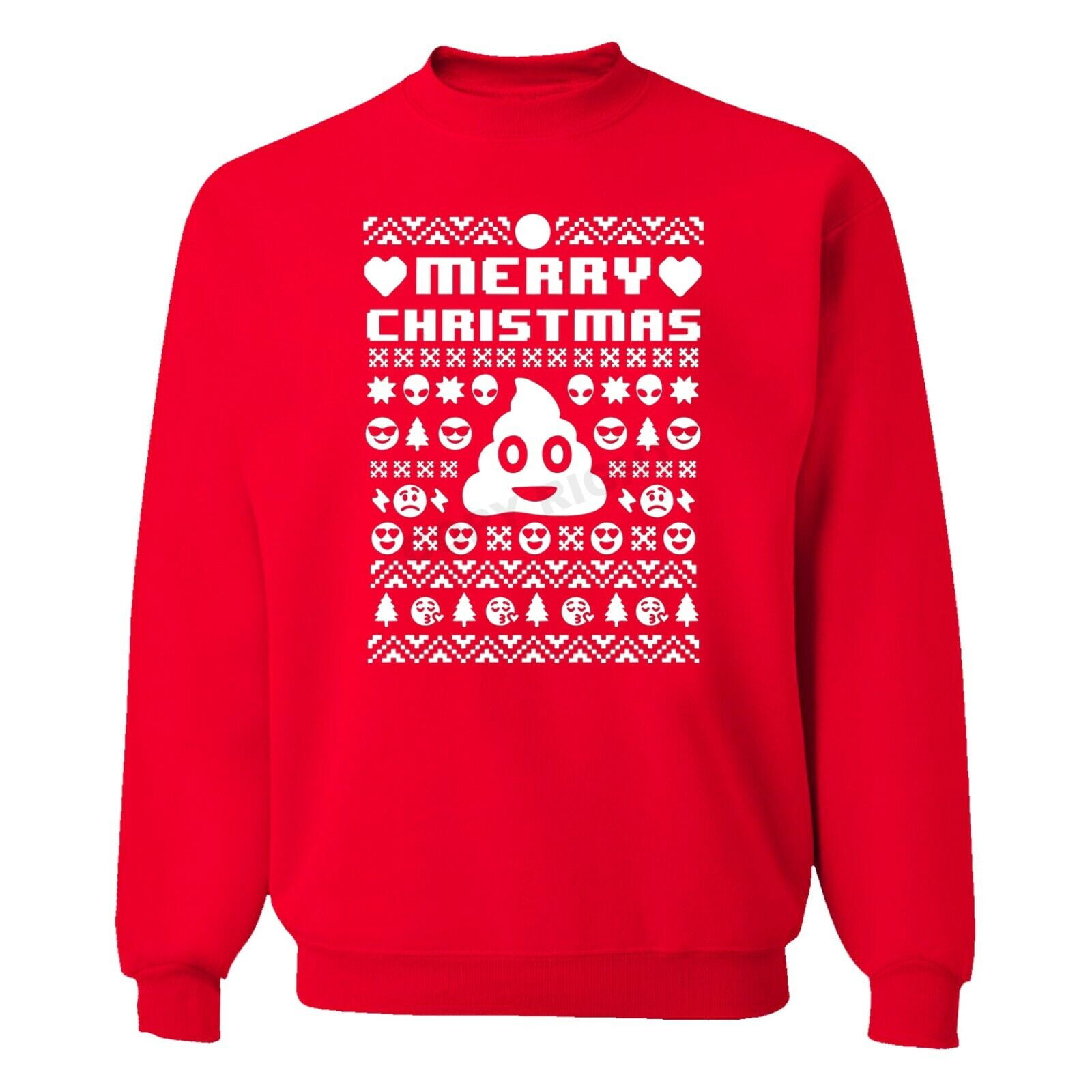 XtraFly Apparel Unisex Emoji Poop Funny - UGLY CHRISTMAS Sweater Men Women  Sweatshirt - Walmart.com