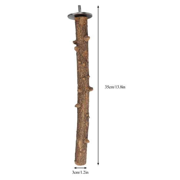 Wood Natural Wood Stand Holder Grinding Perch Bird Chew Hanging Cage Toy
