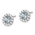thumbnail image 2 of Primal Silver Sterling Silver Rhodium-plated White Topaz and Aquamarine Earrings, 2 of 4