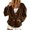 Brown, variant on Drop Shoulder Velvet Cardigan Women Oversized Sweatshirt Chill Casual Tops Fashion Fall Campus Outfits Jackets with Button Details Brown XL