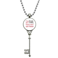 thumbnail image 1 of Quote If You Fail Don't Forget To Learn Your Lesson Pendant Vintage Necklace Silver Key Jewelry, 1 of 3