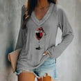 thumbnail image 3 of Blouses pour Femmes, Blouses pour Femmes Mode, Blouse de Noël Imprimée Ample à Manches Longues Col en V Décontractée, Blouses pour Femmes Mode, Blouses à Manches Longues pour Femmes, 3 of 4