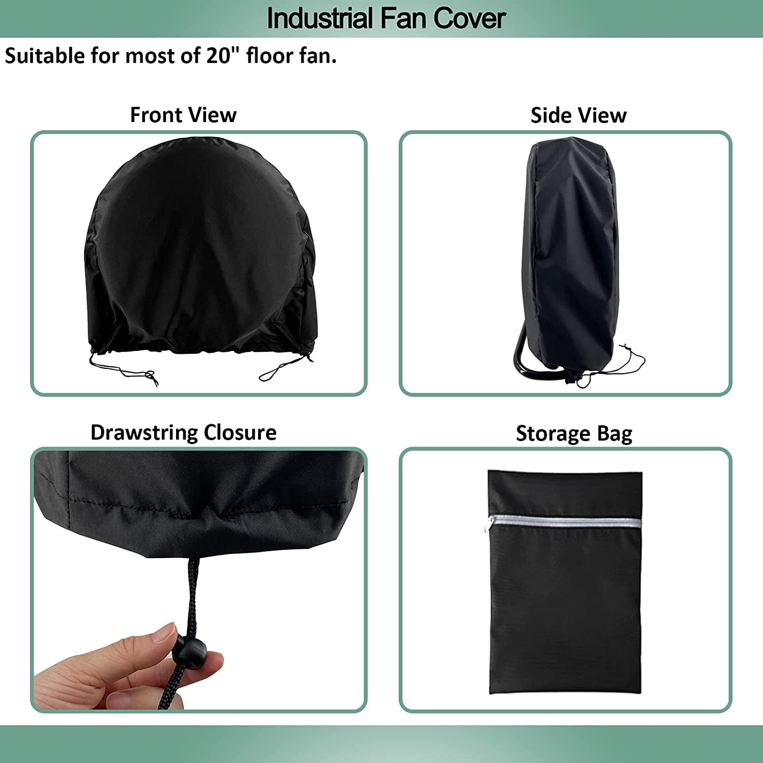 Industrial Fan Cover, Waterproof Dustproof High Speed Floor Fan Cover Heavy Duty Material Outdoor Household Fan Cover24 X 75 X 24 88564042 - View #5