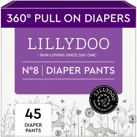 LILLYDOO Diaper Pants Skinfriendly Size 8 (42  lbs), 45 Count (Select for More Options)
