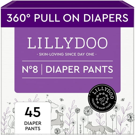 LILLYDOO Diaper Pants Skinfriendly Size 8 (42  lbs), 45 Count (Select for More Options)