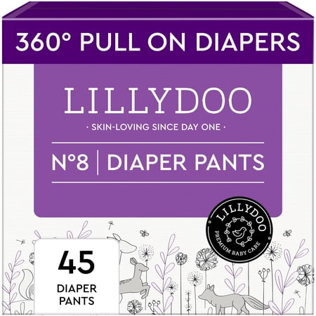 LILLYDOO Diaper Pants Skinfriendly Size 8 (42+ lbs), 45 Count (Select for More Options)