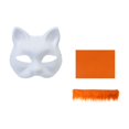 thumbnail image 3 of Kit de máscara de gato DIY, suministros para fiestas, manualidades, máscara de gato en blanco para disfraces de carnaval Naranja, 3 of 9