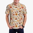 thumbnail image 1 of Balery Thanksgiving with Food Camisa Polo de Hombre con Estampado, de Manga Corta y Tejido Medio, Camisa Tipo Golf Polo-3X-Large, 1 of 6