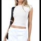 thumbnail image 1 of Camiseta Ajustada Sin Espalda para Mujer, de Corta, Cuello Redondo, Informal, de Verano, Estilo Y2K L, 1 of 7