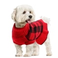 thumbnail image 1 of Jersey para perro LelePet, cálido, de cuello alto, a cuadros, rojo, talla M, 1 of 5