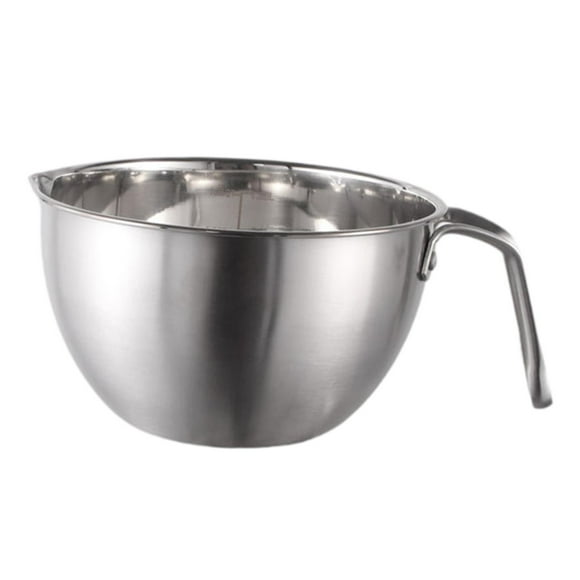 Luzkey Melting Bowl Candle Melting Boiler Flat Bottom Chocolate Pot Baking Tool Mixing Batter Bowl Steel Melting Pot for Restaurant , ID. 16cm