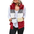 thumbnail image 4 of ZRBYWB Womens Coats Women's Plus Size Casual Color Block Plush Sweatshirt Zipper Blouse Warm Coat Vest Tanks Fashion Overcoat, 4 of 5
