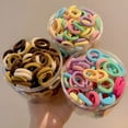 thumbnail image 7 of TUWAFE 100Pcs Seamless Cotton Hair Bands Elastics Hair Ties Diameter 1 inch Ponytail Holders for Girl Toddler Baby Thin Hair, 7 of 7