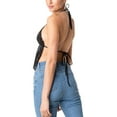 thumbnail image 5 of Women Shiny Sequin Tank Tops Halter Sparkling Bandage Backless Camisole Crop Tops Clubwear, 5 of 6