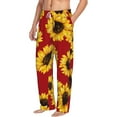 thumbnail image 2 of Bingfone Sunflowers On Red Mens All Over Print Sleep Pajama Pants-X-Large, 2 of 9