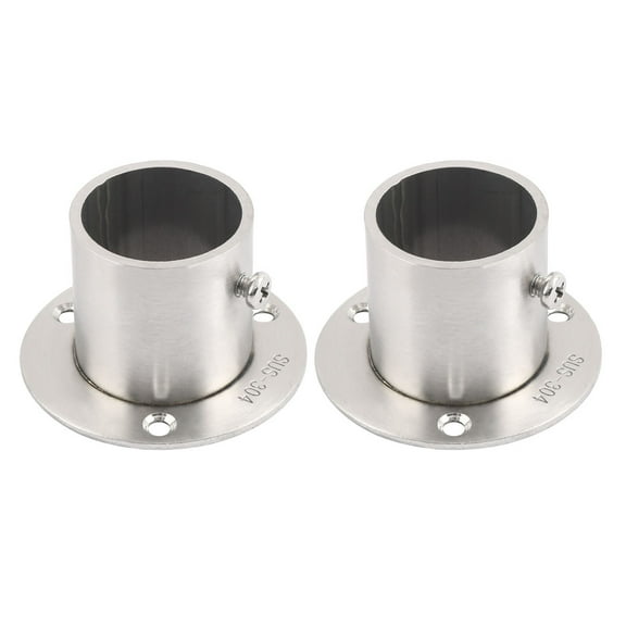 Unique Bargains 2 Piece 304 Stainless Steel Rod Bracket Flange Lever 1.3' Dia, High-Gloss