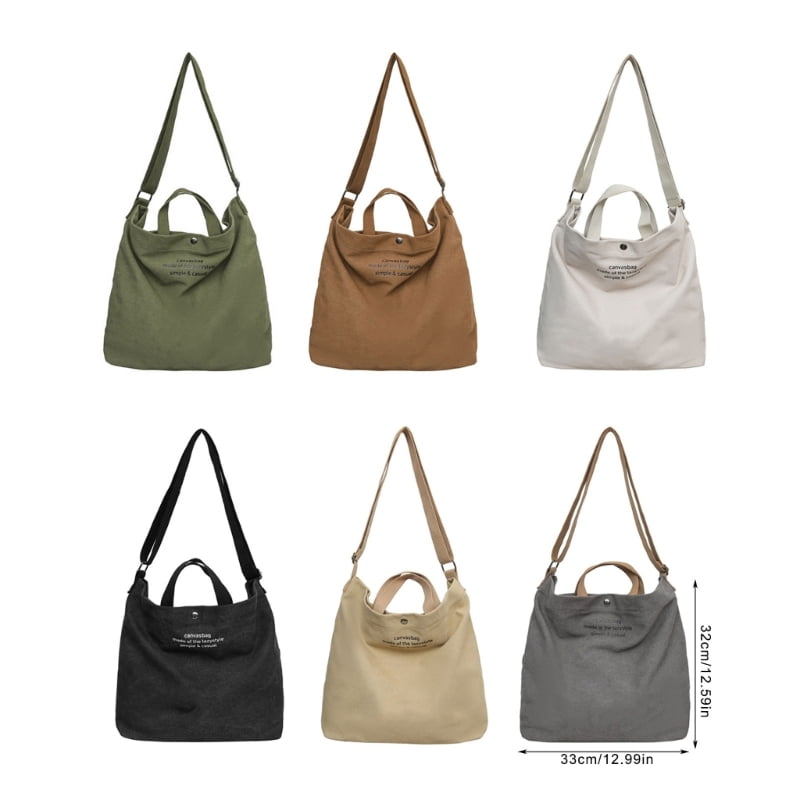 Fashionable Canvas Messenger Bag for School Travel and Daily Use Large Compartment Students Crossbody Handbag Book Bag