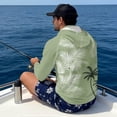thumbnail image 5 of Bulopur Men’s Fishing Sun Hoodie with Mask Green Palm Tree UPF 50+ Long Sleeve UV Protection Shirt, Quick Dry Breathable Rash Guard for Boating Hiking Outdoor, 5 of 8
