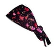 thumbnail image 3 of Fgvctg Womens Hat Valentines Day Tie Back Fit Love Heart Graphic Adjustable Long Hair Stylish Working Head Cover Dark Purple, 3 of 5