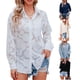 thumbnail image 5 of SAYOO Camisas elegantes para mujer, blusa de gasa con botones de manga larga de jacquard de color puro SAYOO  S M L XL XXL, 5 of 5