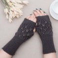 thumbnail image 2 of Skpblutn Glove for Girl Arm Fingerless Keep Soft Mitten Winter Knitted Warm Gloves Dark Gray One Size, 2 of 2