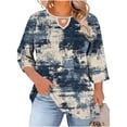 thumbnail image 2 of Babysbule Crewneck with Front Cutout 3/4 Sleeve, Position Print, Blouse & Top (Women's Plus Size), 2 of 6
