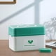 thumbnail image 5 of Organizador de medicamentos de emergencia familiar, contenedor portátil con asa para botiquín de primeros auxilios Verde, 5 of 9