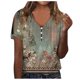 thumbnail image 2 of Puntoco 2024, tops a la moda de verano para mujer, camisas informales a la moda con estampado, camisetas holgadas de manga corta, blusa con cuello en V, 2 of 5