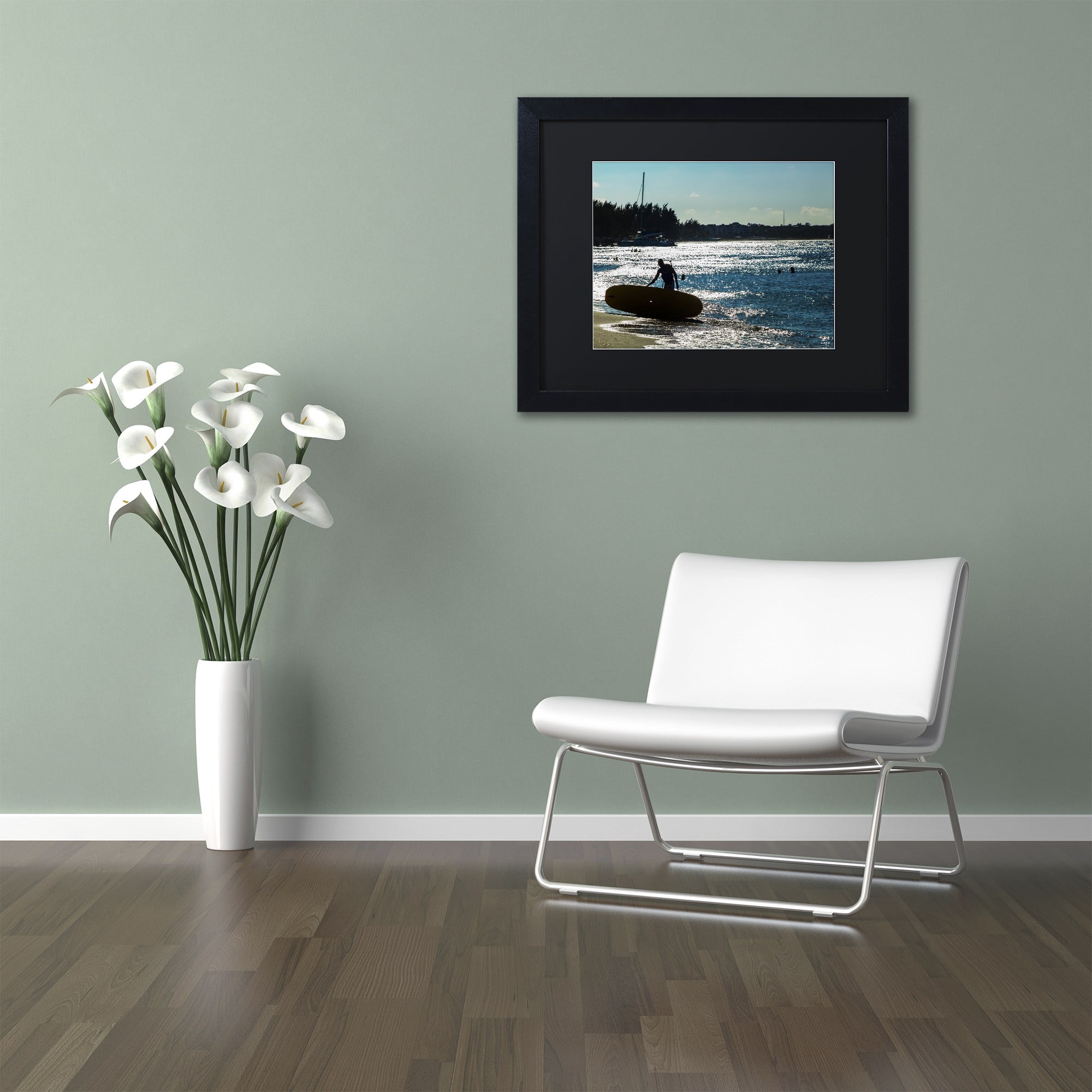 Trademark Fine Art "Provo Boarding" Canvas Art by Yale Gurney, Black Matte, Black Frame
