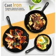 thumbnail image 5 of Juego de 3 sartenes de hierro fundido Utopia Kitchen, sartén de chef, pre-sazonadas, de 6, 8 y 10 pulgadas, fáciles de usar en horno, estufa, parrilla o fogata, color negro, 5 of 5