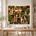 thumbnail image 5 of Botanical Bookshelf in Arched Shelving, Cozy Maximalist for Book Lovers, Nature-Inspired Decor, Housewarming Gift, Tapestry Wall Hanging for Home Library and Study Room, 5 of 7