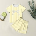 thumbnail image 1 of Ensemble de Sommeil d'Été pour Filles Style Coréen, Confortable, à Rayures, Manches Courtes, Deux Pièces, pour le Quotidien et les Activités Extérieures, 1 of 3