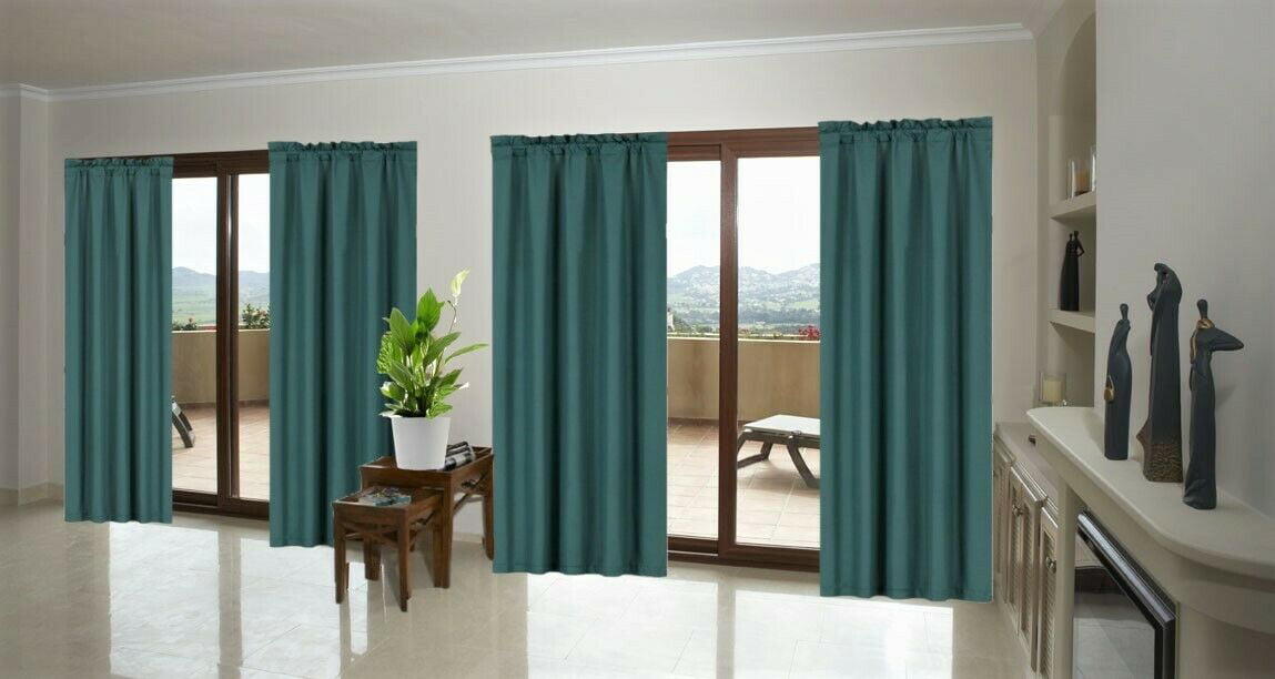 R64 1PC ROD POCKET TOP PANEL SOLID BLACKOUT FOAM LINED WINDOW DRESSING CURTAIN 