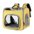 thumbnail image 2 of Mochila transportadora para gatos y perros pequeños, cómoda y con correas ajustables, portátil. Amarillo, 2 of 9